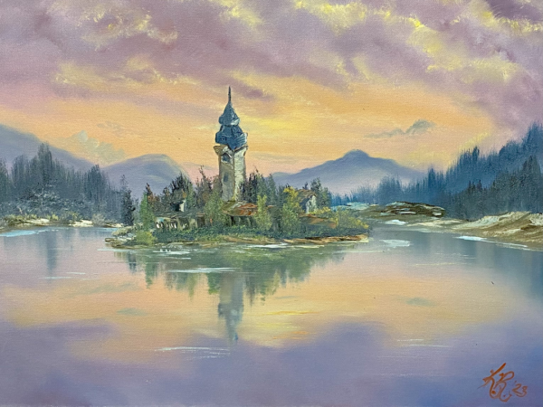 Stunning-Sunset-In-Slovenia-Painting